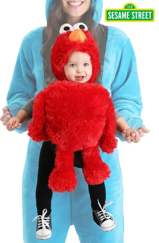 Vista 2 de Accesorios de disfraz de personajes de Barrio Sésamo Disfraces de Elmo Infantil, Monstruo Galleta y Oscar el Gruñón