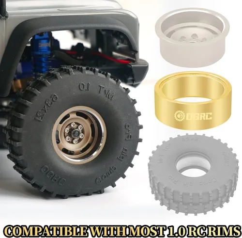 Vista 3 de OGRC 3.25 oz 1.0" Latón interno Beadlock rueda Pesos Abrazadera Anillo para SCX24 0.81 oz/pc SCX24 pesa 1.0 pulgadas anillos de latón pesado 1/24