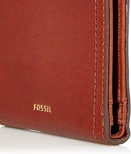 Vista 3 de Fossil Logan - Cartera plegable de cuero con bloqueo RFID para mujer