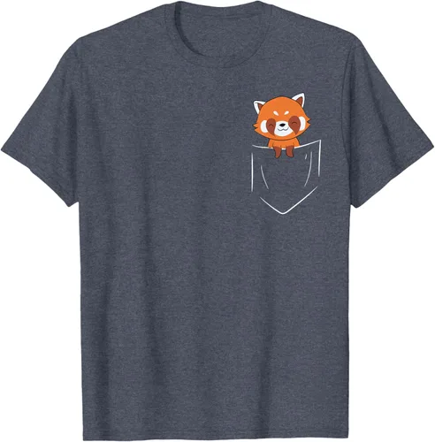 Vista 74 de Funny Red Panda In Pocket - Camiseta con bolsillo, Negro, S