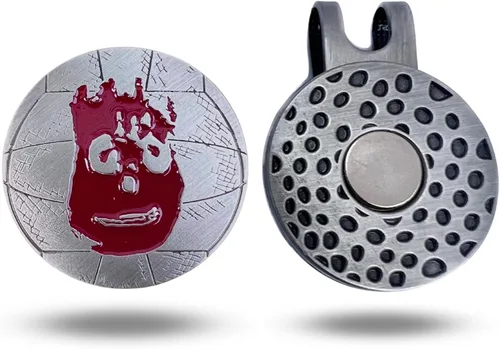 Vista 2 de Full Metal Markers Wilson - Marcador magnético único de metal para pelotas de golf con clip para sombrero para hombres y mujeres