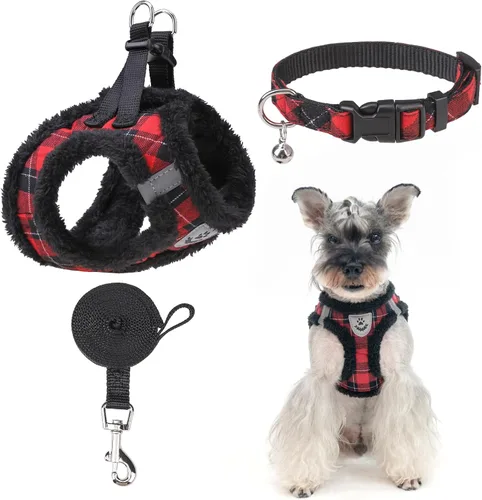 Vista 33 de Arnés para cachorros de otoño de Acción de Gracias - Collar y correa para perro - Arnés de chaleco para perros pequeños de malla suave acolchada