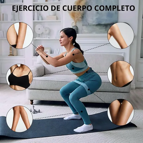 Vista 5 de Resistance Loop Exercise Bands for Home Fitness, Yoga Pilates, Stretching, Strength Training, and Physical Therapy - Elastic Bands Set Workout Bands