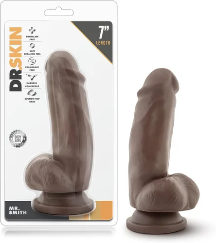 Vista 10 de Blush Dr. Skin Dr. Mark - Consolador realista de 7 pulgadas con testículos, 1.5 pulgadas de grosor, pene suave con sensación de piel real, ventosa