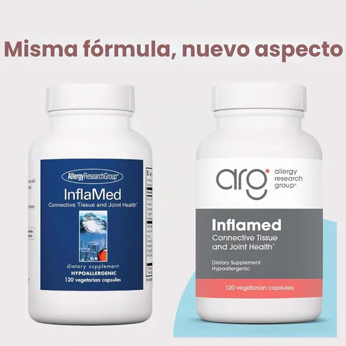 Vista 3 de Allergy Research Group - InflaMed - Soporte Articular, Atletas - Curcumina, Jengibre, MSM - 120 Cápsulas Vegetarianas