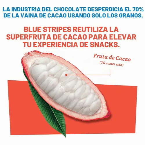 Vista 5 de Blue Stripes Cacao Superfruit Gummies - Vegan Chewy Fruity Snack, No Sugar Added 100% Fruit Gummy, 9 Essential Vitamins & Minerals, Natural Tropical
