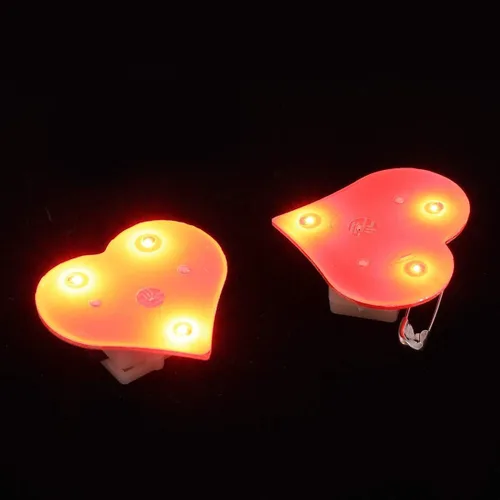Vista 7 de El Mammoth eléctrico rojo LED enciende encendido encendido corazón broches
