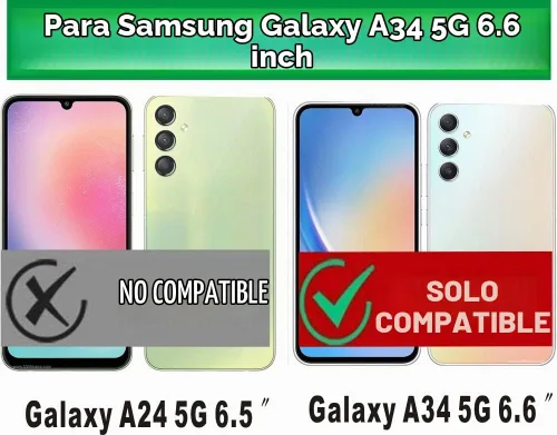 Vista 2 de Compatible con Samsung Galaxy A34 5G Funda TPU Flexible Negro