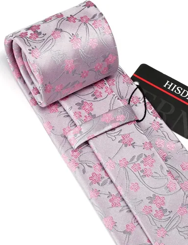 Vista 20 de Corbatas florales tejidas clásicas para hombre, corbata cuadrada de bolsillo, corbatas formales para hombres, boda con pañuelo