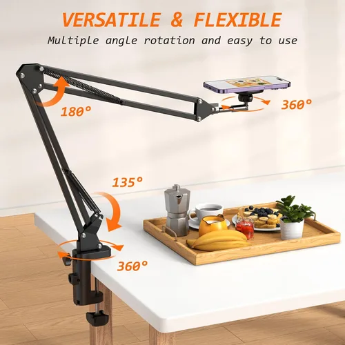 Vista 4 de Soporte magnético para teléfono VRIG para cama, soporte de teléfono Magsafe flexible para escritorio, soporte ajustable para tableta para iPhone 17