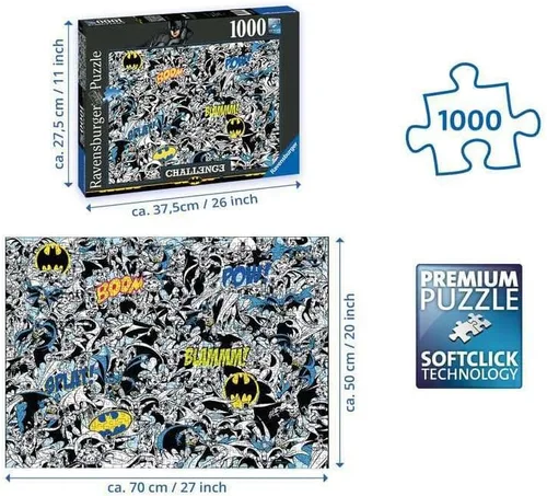 Vista 3 de Ravensburger DC Comics Batman Challenge - Rompecabezas de 1000 piezas para adultos y niños a partir de 12 años
