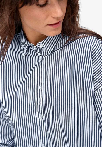 Vista 6 de Ellos Camisa tipo túnica elástica con botones en la parte delantera y relajada, talla grande