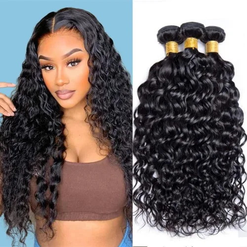 Vista 9 de Paquetes de cabello humano onda de agua 4 paquetes 10 12 14 16 pulgadas 10A brasileño virgen rizado profundo paquetes 100% sin procesar mojado