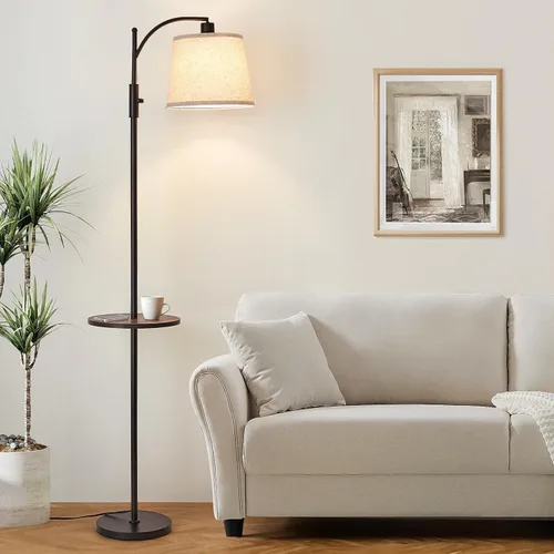 Vista 16 de AIDENOEY Smart Floor Lamp with Side Table Stepless Dimming, RGB Multi-Color Adjustable Swivel Head Voice Control with Alexa & Google Assistant