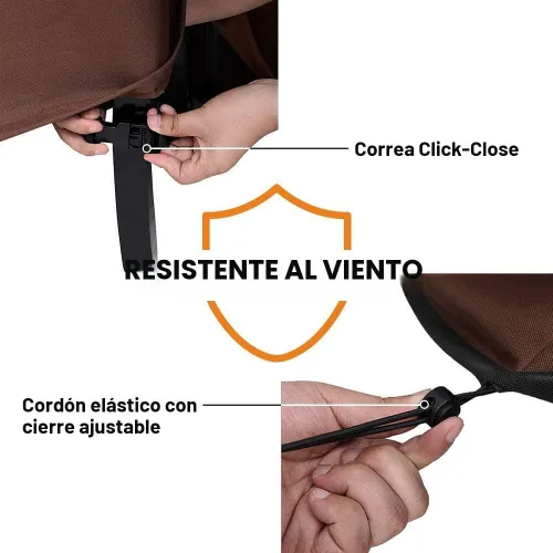 Vista 6 de Vailge Funda de sofá biplaza para banco de patio de 2 plazas, 100% impermeable, funda para muebles de patio con ventilación de aire, tamaño S beige