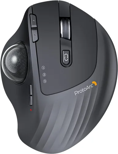 Vista 10 de ProtoArc EM01 NL - Ratón de Trackball inalámbrico, ergonómico Bluetooth Rollerball Pulgar, recargable, para computadora portátil, ángulo ajustable