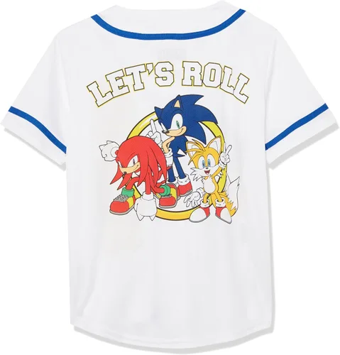 Vista 2 de Sega Sonic The Hedehog, Tails & Knuckles - Camiseta de béisbol clásica de malla con botones