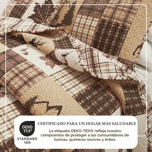 Vista 2 de Great Bay Home Lodge - Juego de edredón – Juego de ropa de cama rústica de 2 piezas tamaño individual/individual XL – colcha reversible ligera