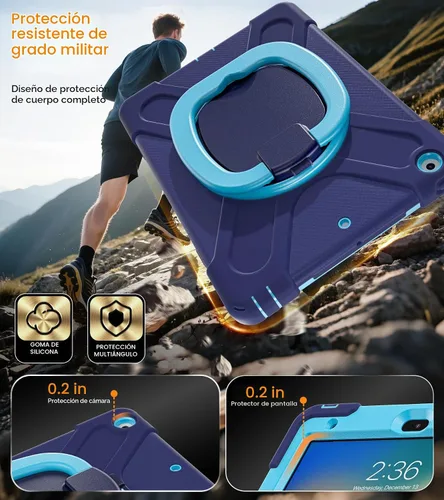 Vista 3 de BATYUE - Funda a prueba de golpes para iPad 9ª/8ª/7ª generación (10,2 pulgadas) - Azul marino A01-Azul marino