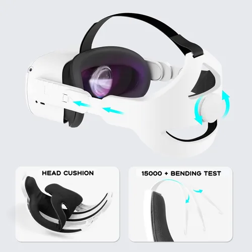 Vista 2 de Esimen - Correa de repuesto para Oculus Quest 2, correa Q2 de repuesto almohadillada para mayor confort, diseño de peso equilibrado, reduce