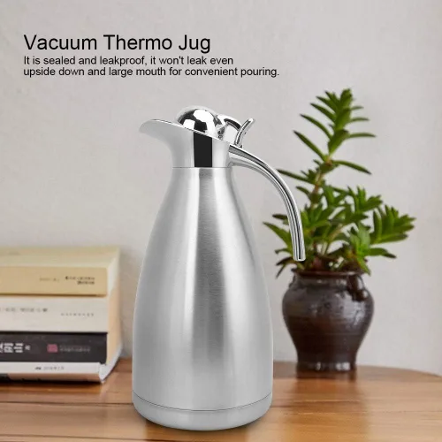 Vista 3 de Jarra de café térmica de 2 litros,Botella térmica al vacío, botella de café de agua de acero inoxidable con aislamiento al vacío, jarra térmica