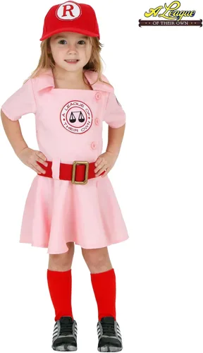 Vista 2 de Fun Costumes Toddler Girls A League of Their Own Dottie Halloween Costume Kids Baseball Dress with Belt, Hat & Socks