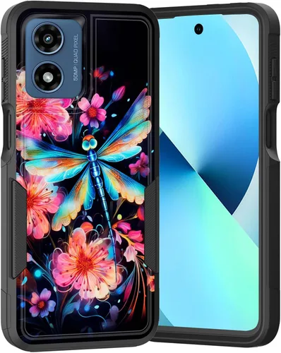 Vista 271 de para Moto G Play 4G 2024, funda de dos capas híbrida resistente y a prueba de golpes, PC duro + silicona suave protectora para Motorola Moto G Play