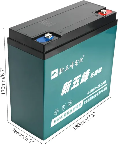 Vista 6 de Batería de plomo ácido sellada de 12 V 20 AH con conector de tuerca y perno, batería de repuesto recargable de ciclo profundo para scooter