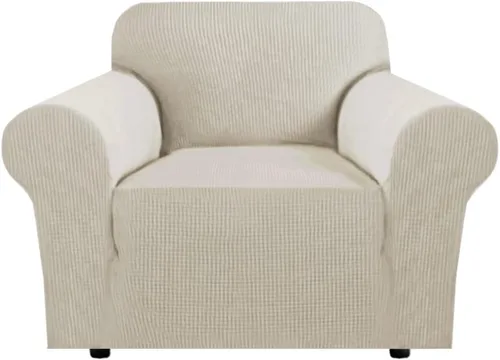 Vista 22 de H.VERSAILTEX Funda elástica para sofá, fundas suaves para muebles de 3 cojines, con tela jacquard gruesa a cuadros con parte inferior elástica, sofá