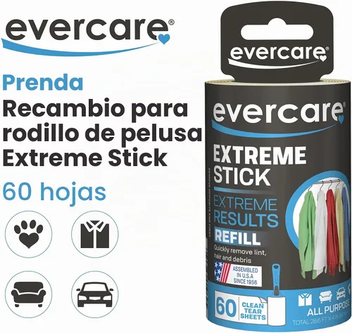 Vista 6 de Evercare Recambio de rodillo de pelusa Extreme Stick - 60 hojas