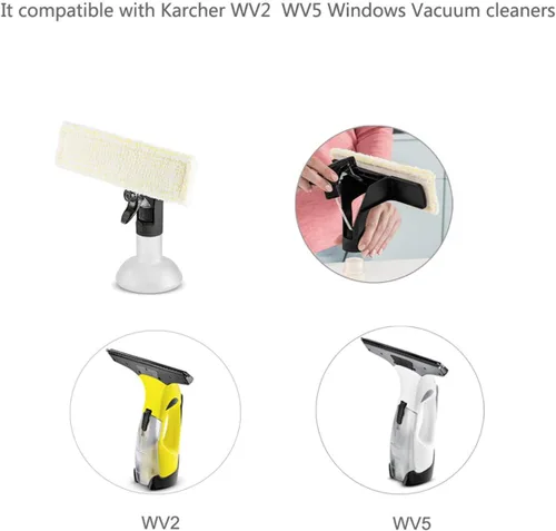 Vista 8 de Almohadillas limpiadoras de vidrio para botella de spray para ventana karcher WV2 WV5
