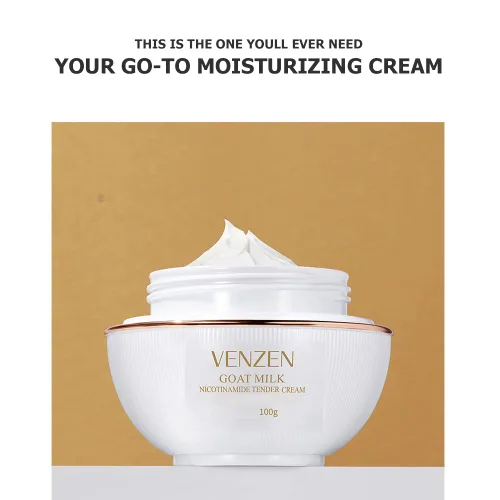 Vista 8 de VENZEN Crema facial hidratante de leche de cabra tierna nicotinamida (toner + crema facial + suero + crema para ojos) Refrescante piel facial 3.53