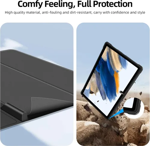 Vista 9 de JUQITECH Funda de teclado retroiluminada para Samsung-Galaxy-Tab A8 10.5 2022, funda magnética fuerte para libros, funda suave desmontable teclado