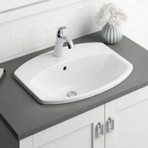 Vista 5 de Kohler K-45800-4-CP Alteo Grifo de lavabo de baño de un solo mango o centro con montaje de drenaje de metal en cromo pulido