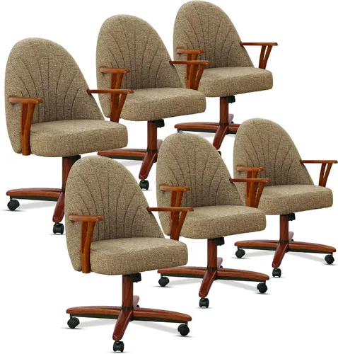 Vista 21 de Chromcraft Juego de 1 sillas giratorias inclinables, sillas con ruedas para sala de cocina