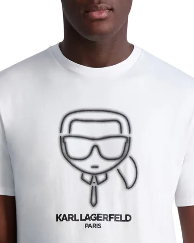 Vista 2 de Karl Lagerfeld Paris Camiseta de algodón suave con cuello redondo para hombre