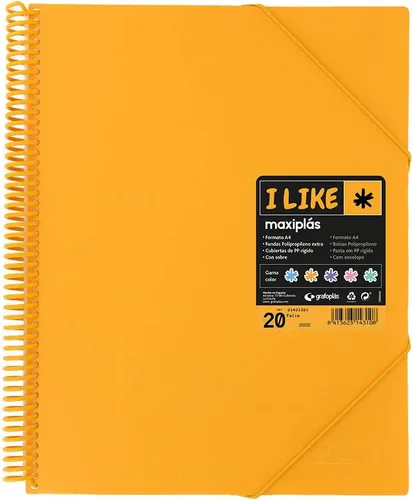 Vista 13 de Grafoplas - Carpetas de plástico A4, maxiplas como, azul claro, 20 fundas transparentes, espiral de PVC, perfectas para archivar suministros