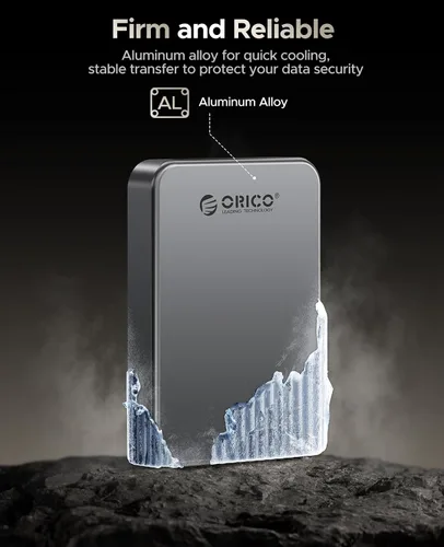 Vista 6 de ORICO 480GB SSD Magnético Portátil, Cuerpo de Metal, Grabación y Almacenamiento ProRes HDR de 4K 120 fps, Hasta 460MB/s, Cable USB C&A 2 en 1, SSD