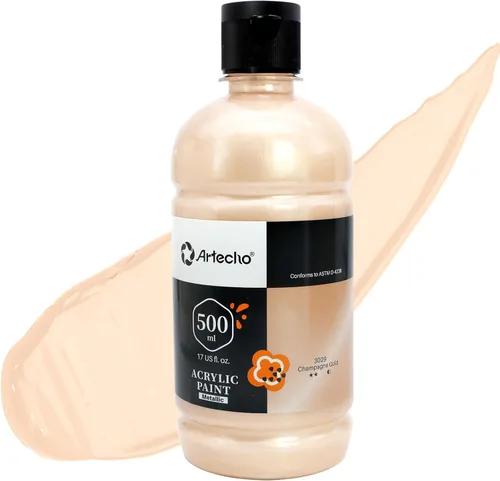 Vista 22 de Artecho Juego de pintura acrílica de 12 colores en envases grandes (500ml/17oz), pintura para manualidades artísticas para suministros de arte