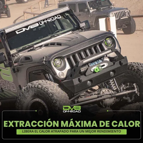 Vista 3 de Campana de dispersión de calor DV8 para Jeep Wrangler JK 2007-2018 de acero