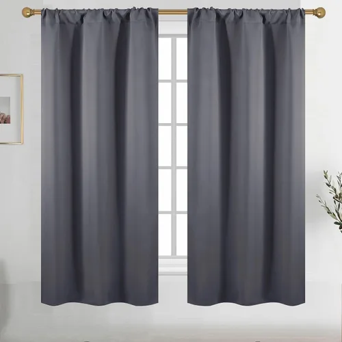 Vista 75 de Diraysid Cortinas opacas beige para dormitorio y sala de estar, cortinas con aislamiento térmico para oscurecer la habitación, 42 x 63 pulgadas, 2