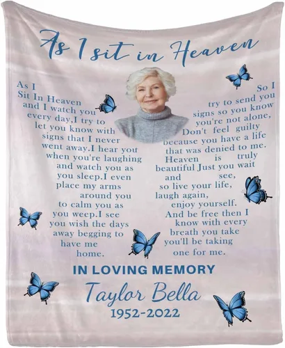 Vista 43 de Manta de memoria amorosa personalizada, no Longer be My Side but Forever in My Heart