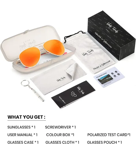 Vista 6 de Veda Tinda Vision Gafas de sol de aviador para mujeres y hombres, estilo vintage de los años 70, clásicas, a la moda, retro, para hombre, protección