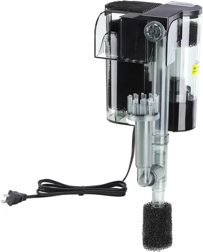Vista 8 de hygger Filtro de acuario para colgar en la parte posterior, sistema de filtración de cascada de filtro de pecera, flujo de agua ajustable