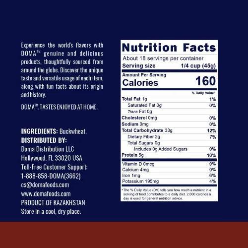 Vista 2 de DOMA Granos de trigo sarraceno tostados de 1.76 libras (1 x 1.76 libras, 18 porciones) sin gluten, grano entero prémium para gachas, kasha