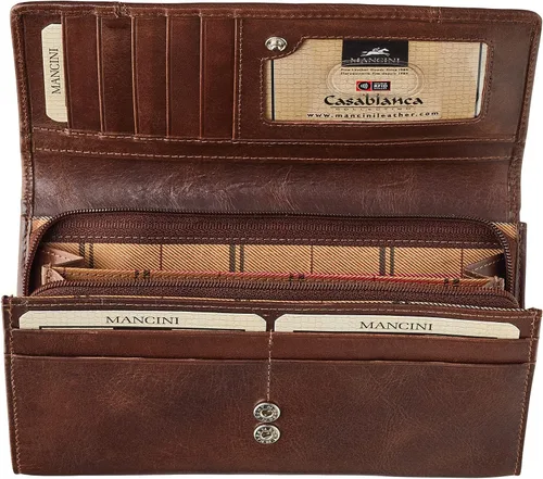 Vista 5 de Mancini Casablanca - Cartera de mano segura RFID para mujer, color marrón, talla única, 8700300-bn, talla única, Marrón, Contemporáneo