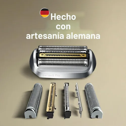 Vista 5 de Cabezal de afeitadora eléctrica para hombre de la Serie 9 de Braun, hoja de repuesto original, plateado 94M