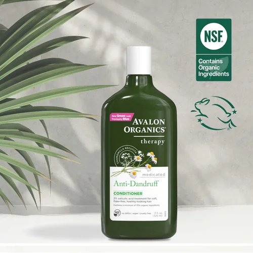 Vista 5 de Avalon Organics Acondicionador de terapia natural para caspa, 11 onzas líquidas
