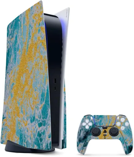 Vista 22 de MightySkins - Skin para juegos para PS5 / Playstation 5 Bundle – Mármol ámbar Envoltura protectora de vid Fácil de aplicar y cambiar