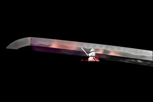 Vista 2 de Espada hecha a mano de acero TAMAHAGANE de espiga completa, espada samurái japonesa